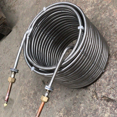 Acero inoxidable del tubo de la inmersión de calor del cambiador del refrigerador en espiral del mosto